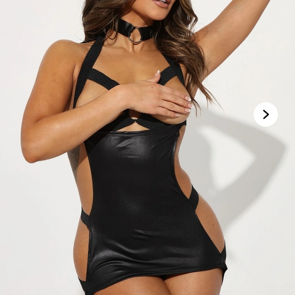 Shut You Down Bondage Chemise Set 